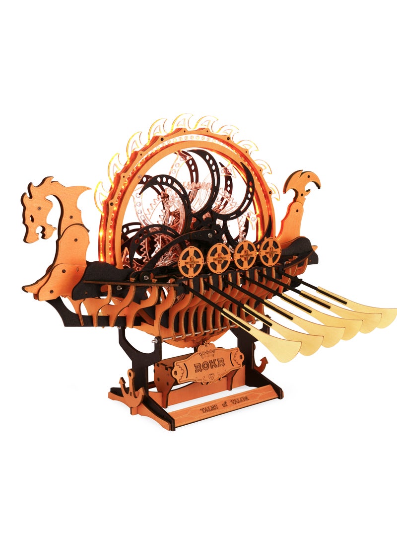 Robotime ROKR Viking Dragon Ship Mechanical 3D Wooden Puzzle LK802 Decorative DIY Crafts/Birthday Gifts/Home Decor For Girls&Boys Teens&Adults - Image 1