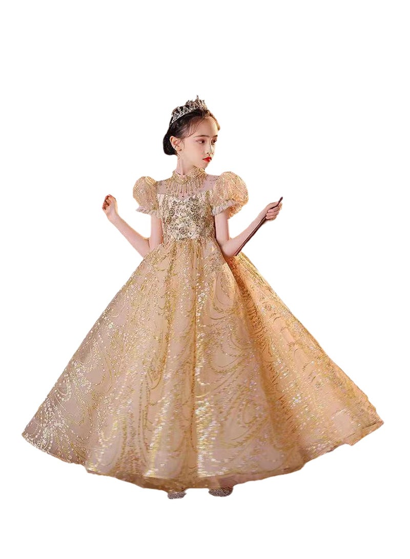 Children's dress new princess dress evening dress little girl performance piano catwalk dress Costumes - Image 1