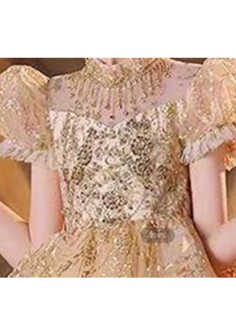Children's dress new princess dress evening dress little girl performance piano catwalk dress Costumes - Image 4