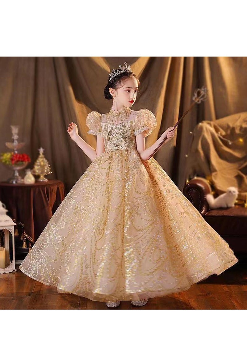 Children's dress new princess dress evening dress little girl performance piano catwalk dress Costumes - Image 2