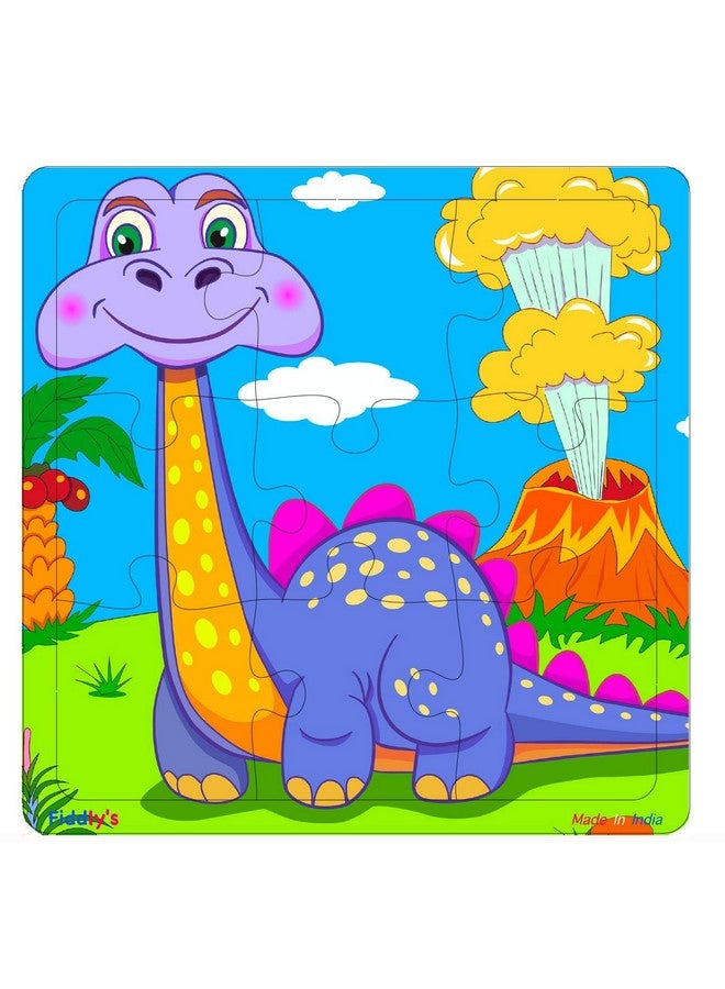 Fiddlys Fiddly's Wood Jigsaw Puzzles for Kids & Children - 9 Pieces (Dinos Pack of 4) Age 3+ - Image 4