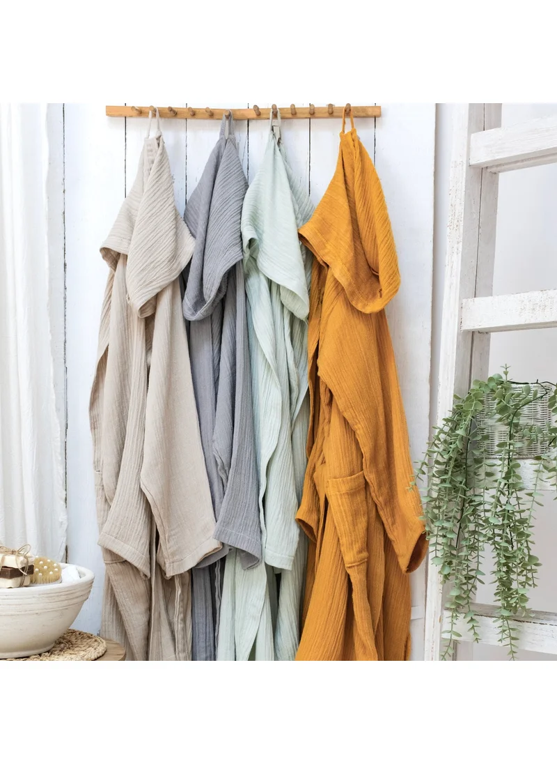 Schafer Home Bohemian Muslin Bathrobe-Grey (S-M)