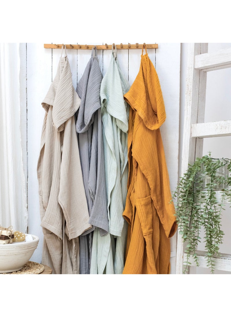 Schafer Home Bohemian Muslin Bathrobe-Grey (S-M)  - Image 3