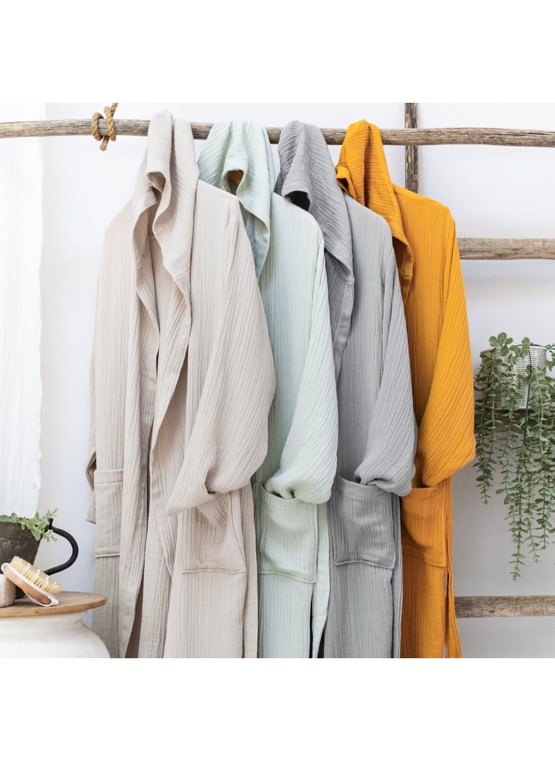 Schafer Home Bohemian Muslin Bathrobe-Grey (S-M)  - Image 2