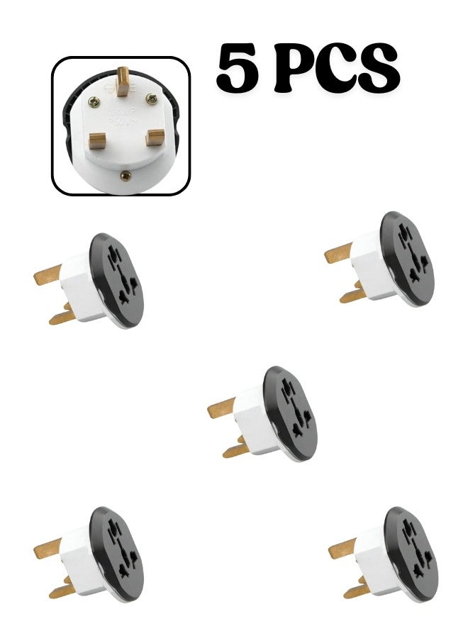 5 Pcs Travel Adapter, Plug Adapter, Universal Adapter USA, Australia, UK, Europe, Travel conversion EU Plug, Compact size. Compatible with plug types. Type A,B,C,D,E,F,G,I,J,K,L. ((Pack of 5)) - Image 1