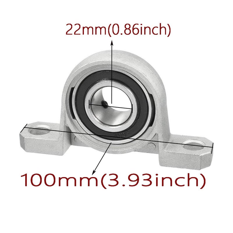COMOK 2pcs KP004 Long 99mm Inner Diameter 22mm Zinc Alloy Inner Ball Mounted Pillow Block Insert Bearing - Image 3
