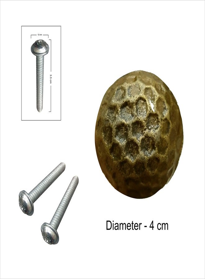 Two Moustaches Handmade Antique Brass Football Design Drawer Pull, Wardrobe Cabinet Knobs (Pack of 6) - Image 5