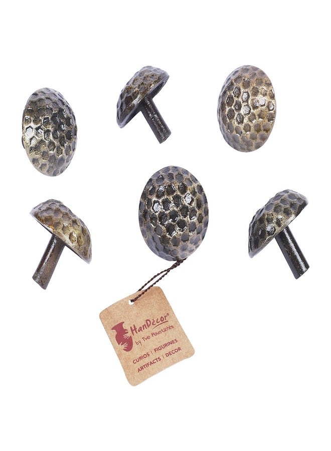 Two Moustaches Handmade Antique Brass Football Design Drawer Pull, Wardrobe Cabinet Knobs (Pack of 6) - Image 4
