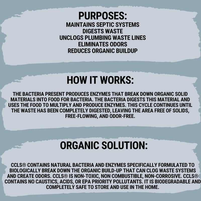 ccls Septic Tank and Cesspool Treatment Additive/Organic Enzyme Producing Bacteria/Non-Toxic/Non-Hazardous/Non-Corrosive (1-Quart) - Image 3