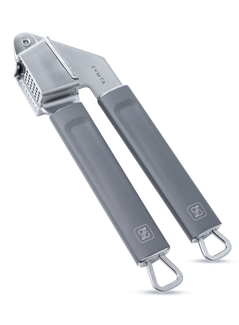 ZYMTA Stainless Steel Garlic Press - Effortless Crusher & Mincer | Easy Clean Kitchen Gadget with Non-Slip Grip | Durable for Home & Professional Use - Image 2