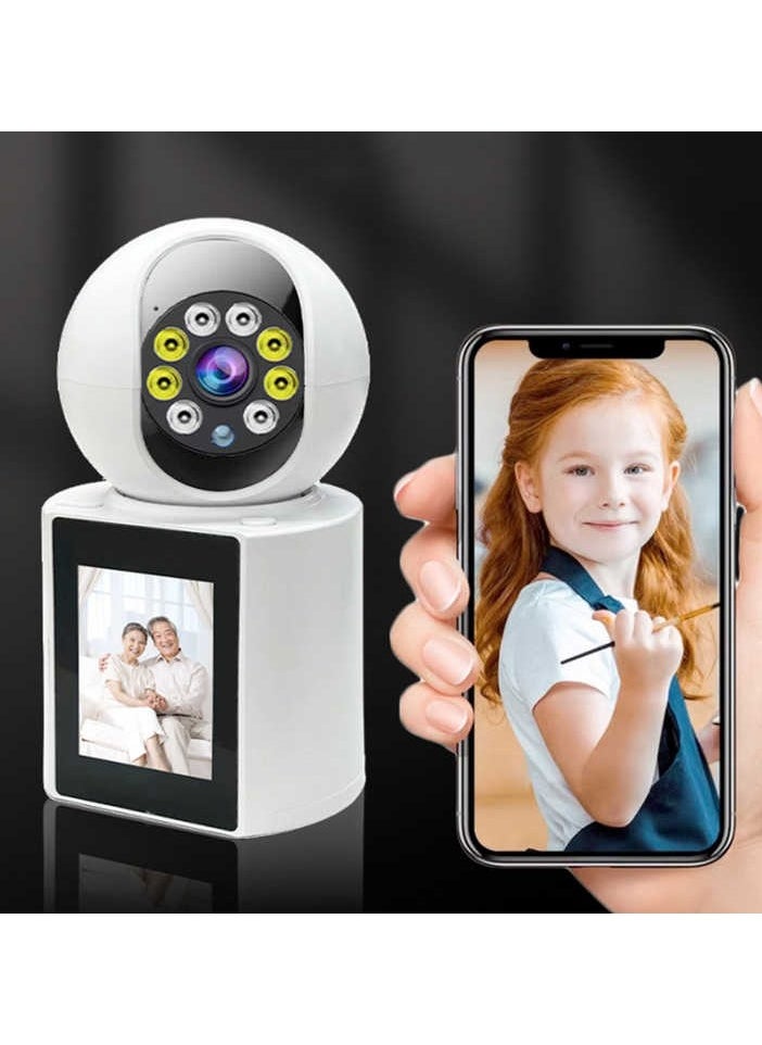 ماركة غير محددة كاميرا 1080P لمكالمات الفيديو WIFI HD بنقرة واحدة لمكالمات الفيديو بالأشعة تحت الحمراء للرؤية الليلية فيديو كاميرا مراقبة الطفل، أبيض  - Image 2