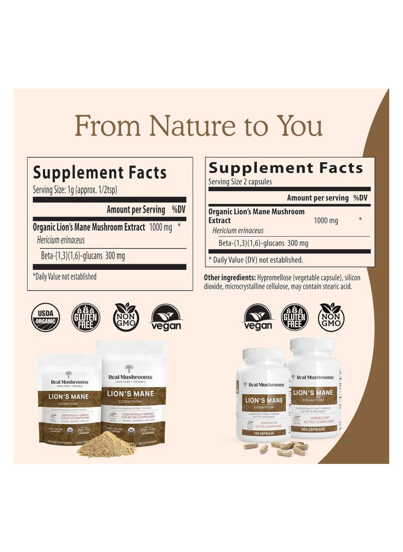 Real Mushrooms - Real Mushrooms Store Lion's Mane Cognition 120 Capsules - Image 1