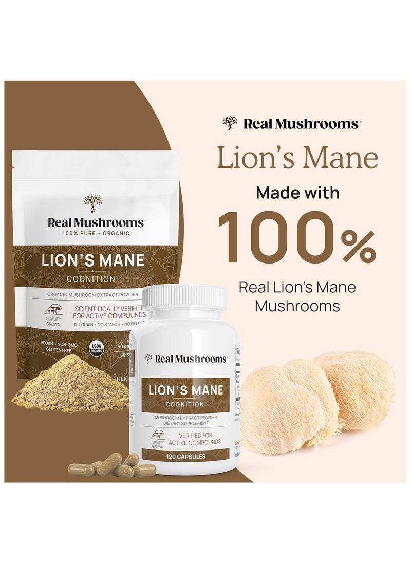 Real Mushrooms - Real Mushrooms Store Lion's Mane Cognition 120 Capsules - Image 1
