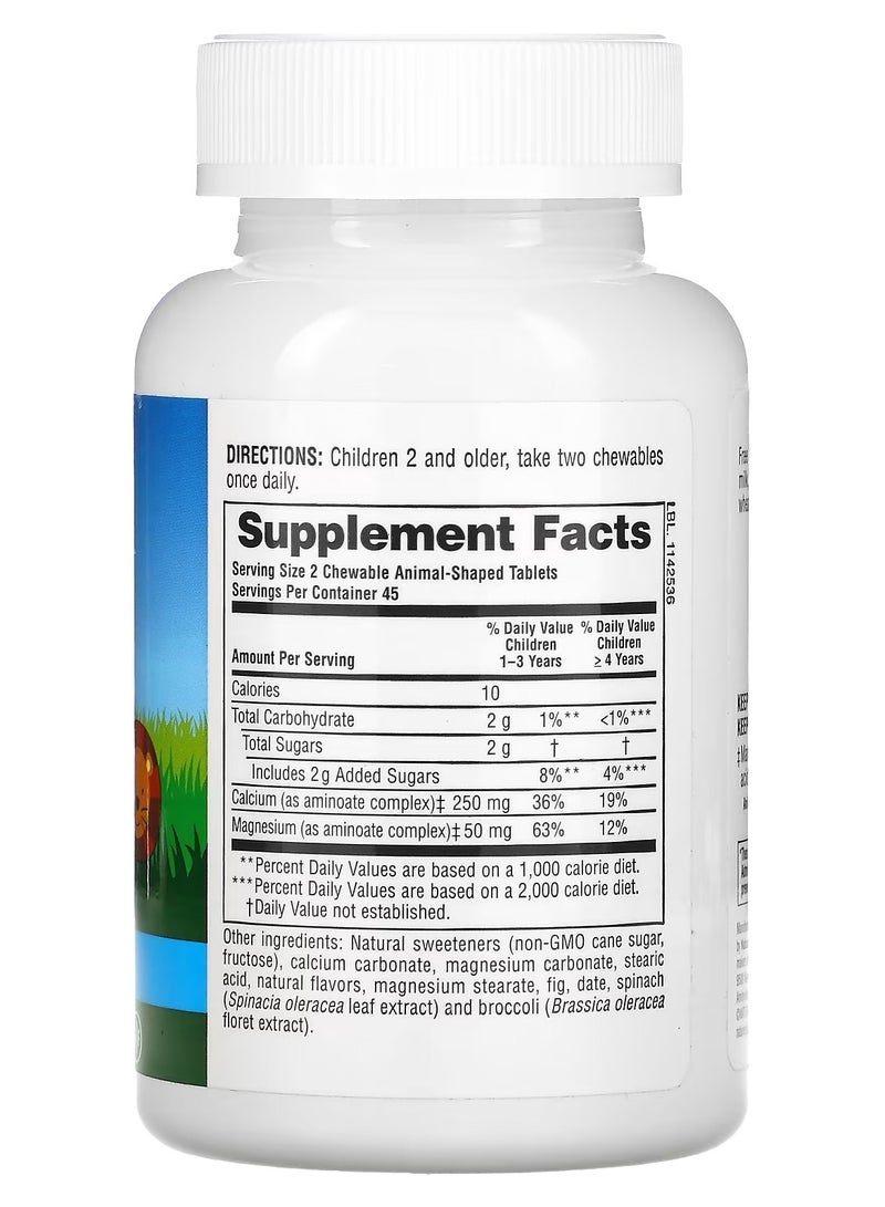NaturesPlus Animal Parade Calcium Children's Chewable Supplement Vanilla Sundae 90 Animal-Shaped Tablets - Image 2
