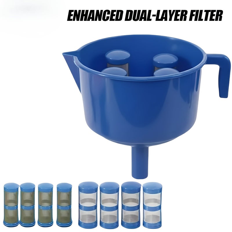1PC Thickened Oil Water Separation Funnel and 8PCS Inner And Outer Filter Elements Heavy Duty Double Layer Diesel Gasoline Fuel Water Separator Filter Multi Layer Filtration System Water Oil Separation Drain Valve Compatible With Trucks Boats Generators RVs Direct Fit Replacement Efficient Design - Image 5