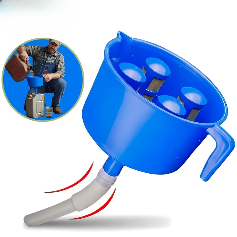 1PC Thickened Oil Water Separation Funnel and 8PCS Inner And Outer Filter Elements Heavy Duty Double Layer Diesel Gasoline Fuel Water Separator Filter Multi Layer Filtration System Water Oil Separation Drain Valve Compatible With Trucks Boats Generators RVs Direct Fit Replacement Efficient Design - Image 3