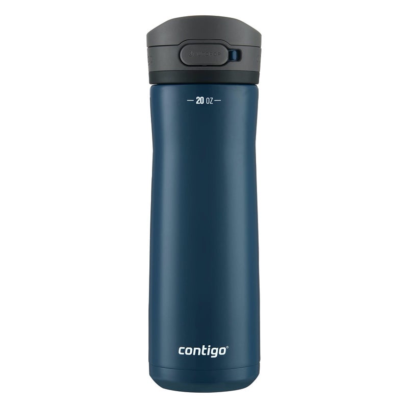 Contigo Jackson Chill 20 VacuumInsulated Stainless Steel Water Bottle with Secure Lid LeakProof Travel Friendly 20oz Capacity Blueberry Color Keeps Drinks Cold for 12 Hours