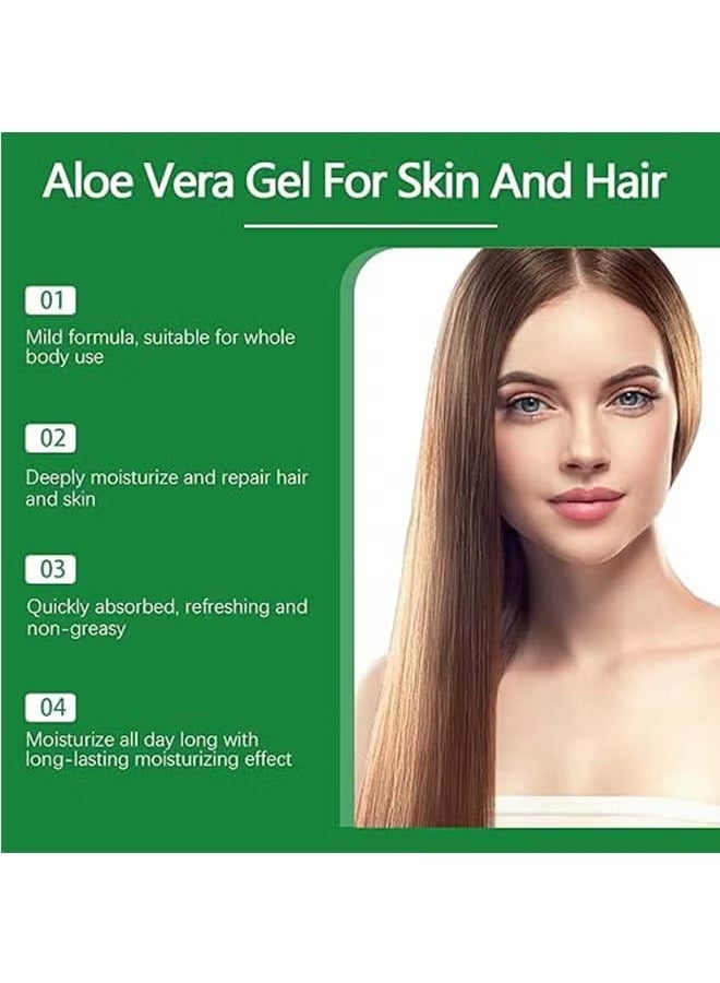 OceAura Aloe Vera Gel for Skin & Hair, Soothing Gel Moisturizer for Face and Body, Lightweight Non-Sticky Aloe Gel for Sunburn Relief and After Sun Care (100ml) - Image 2