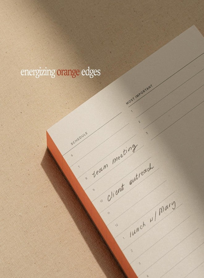 KUNITSA CO. Daily To Do List Notepad. Work Planner & Hourly Time Block Schedule. 100 tear-off sheets (Orange Edges) - Image 4