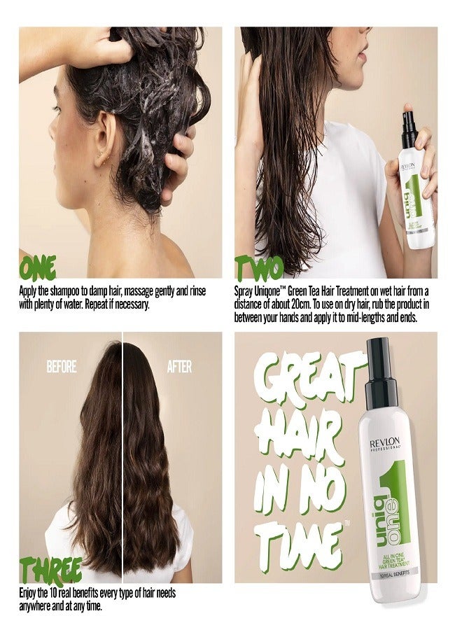 Revlon UNIQ ONE الكل في واحد علاج الشعر برائحة الشاي الأخضر 150 مل - Image 3