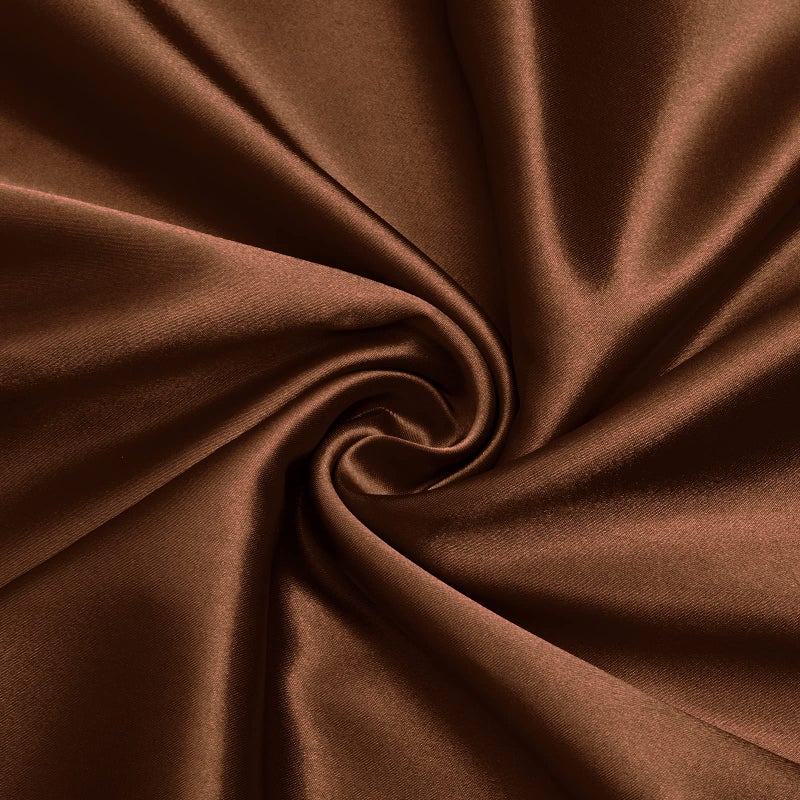 Vacvelt Charmeuse Satin Fabric By The Yard  60 Inch Wide Chocolate Brown Satin Fabric Shiny & Soft Cloth Fabric  Silky Satin Fabric For Bridal Dress  Wedding Decorations  Crafts  Sewing (1 Yard) - Image 1