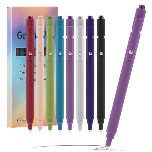 Thboxes 8Pcs Gel Pens for Journaling, 0.5mm Fine Tip Retractable Colored Nurse Pens - Smooth Writing for Note Taking, Office & School Supplies, Journaling Supplies for Women Teacher Nurse gifts - Image 1