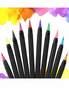 Y&D Food Coloring Marker Pens, Nomeca 10Pcs Grade Edible Markers Writers for Decorating Fondant, Cakes, Cookies, Eggs Painting Drawing Writing - Flexible Brush Tip, 10 Colors  - Image 1