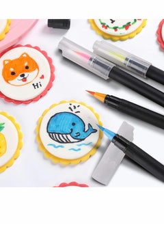 Y&D Food Coloring Marker Pens, Nomeca 10Pcs Grade Edible Markers Writers for Decorating Fondant, Cakes, Cookies, Eggs Painting Drawing Writing - Flexible Brush Tip, 10 Colors  - Image 2