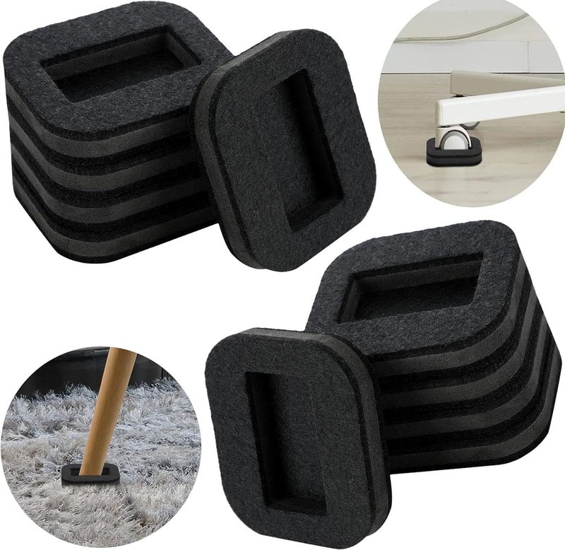 DIY Crafts DIY Crafts Felt Caster CupsUltra-Grip, Scratch-Resistant Wheel Stoppers for Smooth Moving on Hard Floors, Ideal for Beds, Chairs, & Office Furniture, Preventing Damage Noise (Grey, 4)  - Image 1