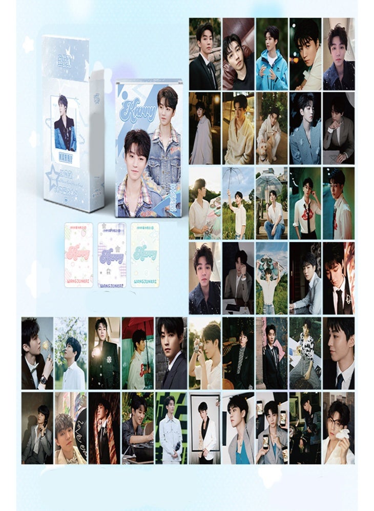 general EWC China Promotion Ambassador Wang Junkai Laser Lomo Cards 50 Pack Boxed Set Collectibles - Image 1