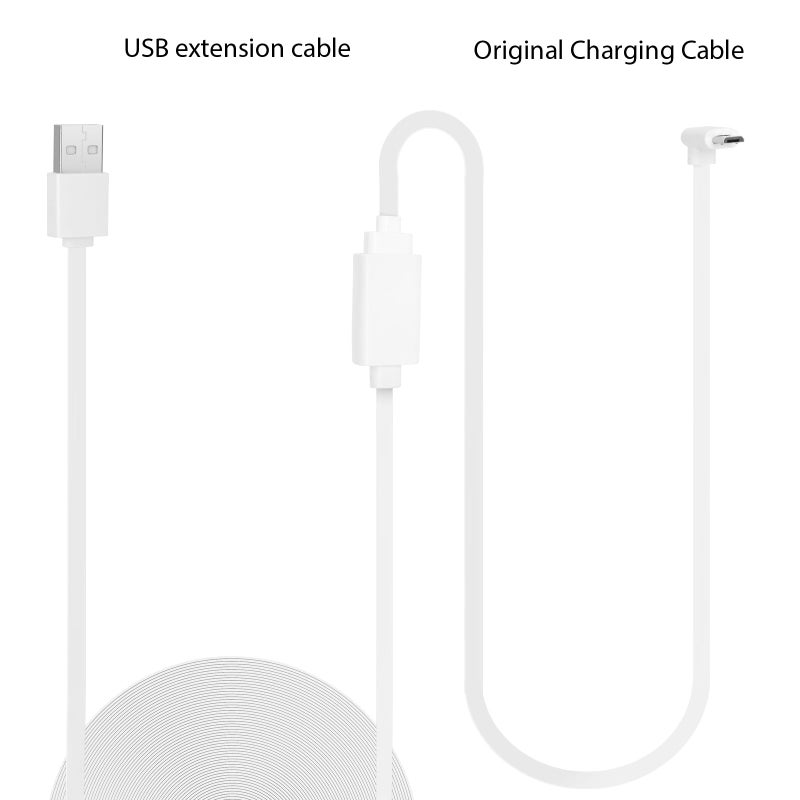 UYODM 20Ft/6M USB Extension Cable Compatible with WYZE Cam V3/V4/V2,Wyze Cam OG, WYZE Cam Pan V3/V3 Pro/ V2, IPX7 Waterproof Extension Charging Cable Power Your WYZE Cam Continuously - White - Image 2