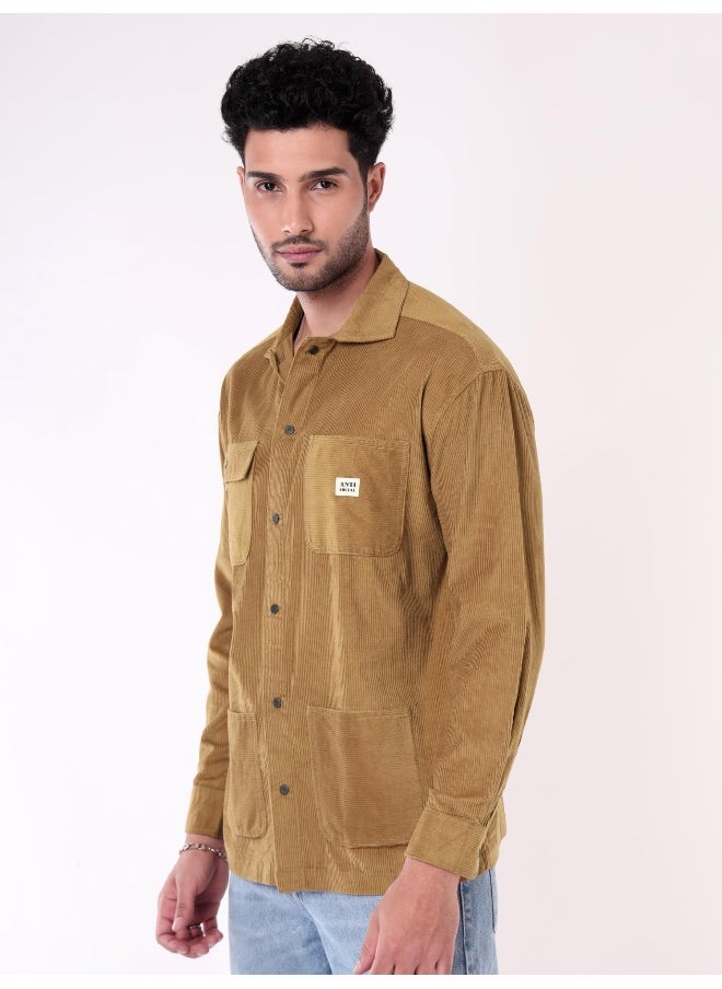Beyoung - Golden Brown  Shacket for Men - Image 1