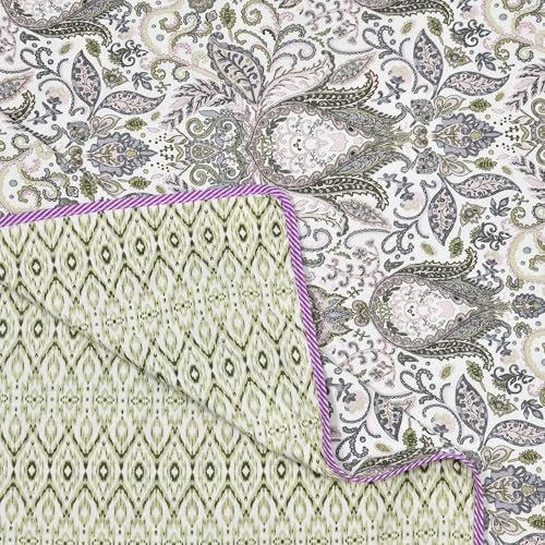 Tzafrir Dohar Double Bed Cotton | AC Duvet Comforter | Reversible Blanket Quilt | Sleeping Top Sheet All Weather (84 x 96, Purple Green, Pack of 1) - Image 5