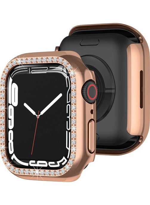 Techmaster Apple Watch 5 6 40MM Compatible Single Row Shiny Stone Rubber Case Cover  - Image 1