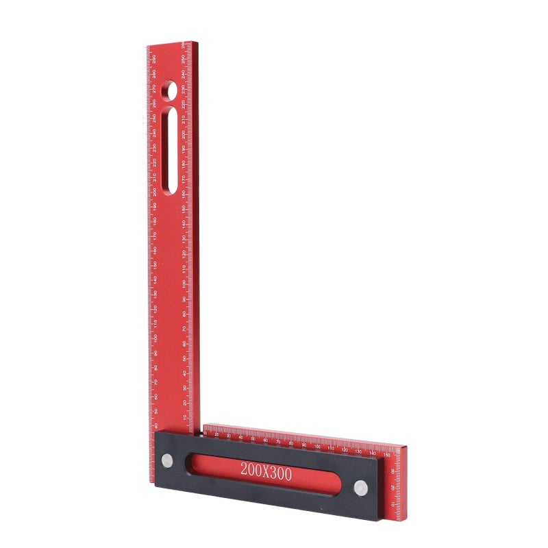 Woodworking Square 300x200mm L Shape Aluminum Alloy Framing Square with Stop Fence - Image 3