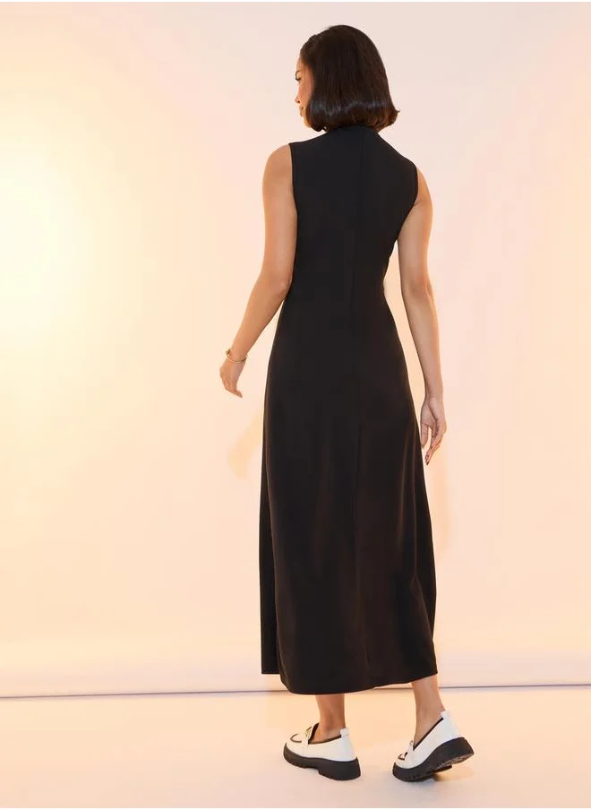 Take Two Bow Detail Sleeveless A-Line Midi Dress