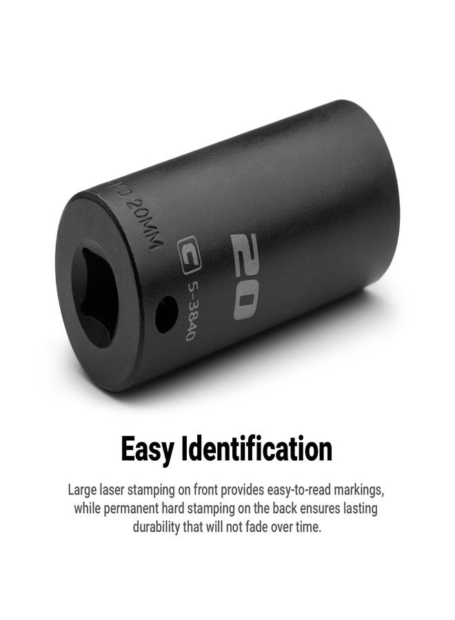 Capri Tools 3/8 in. Drive Deep Impact Socket Set, 12-Point, Metric, 8 to 22 mm, 15-Piece - Image 4