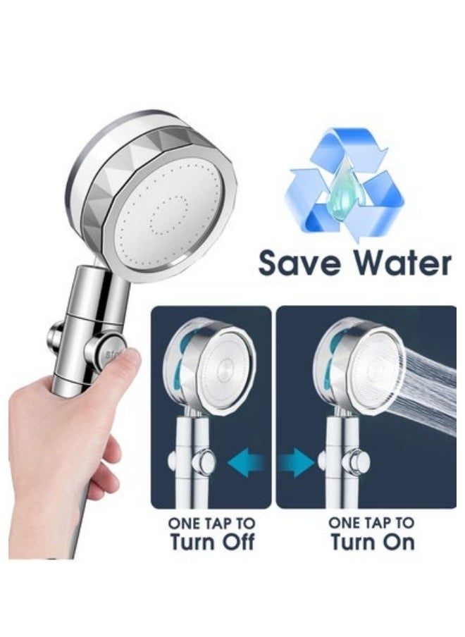 MIXDE - High Pressure Handheld Turbocharged Shower Head With Filter Blue - Image 1