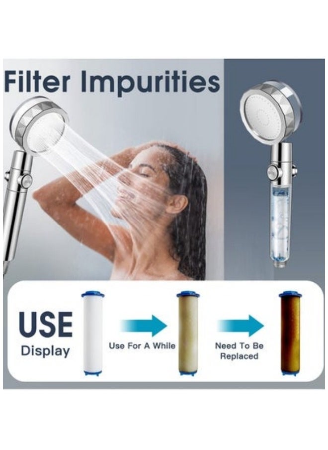 MIXDE - High Pressure Handheld Turbocharged Shower Head With Filter Blue - Image 1