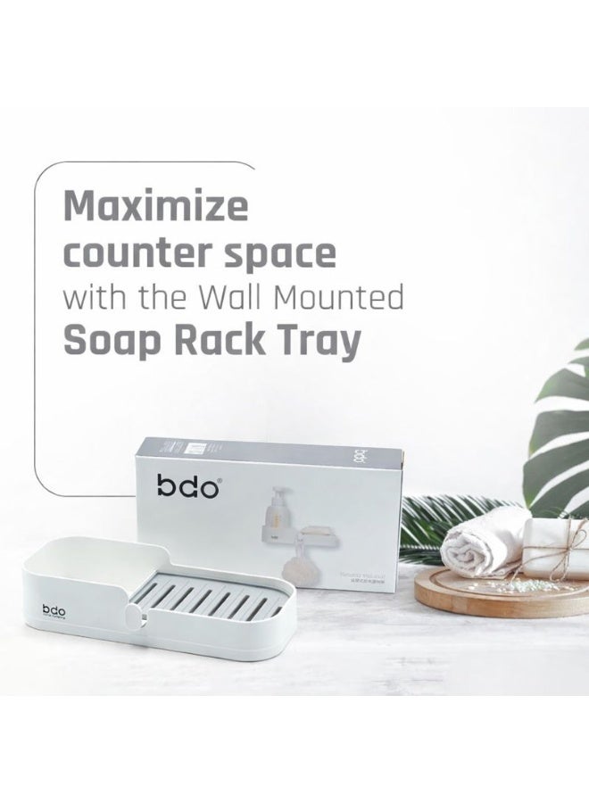 بي دو رف صابون مثبت على الحائط من بيرام - تخزين قابل للطي ck-Self-Adhesive Foldable Storage with Self-Draining Design l No Drilling Required Space-Saving Bathroom Organizer Brand: Genericذاتي اللصق بتصميم تصريف ذاتي مصنوع من الفولاذ المقاوم للصدأ لا يحتاج إلى حفر ومنظم حمام موفر للمساحة العلامة التجارية: جينيريك - Image 2