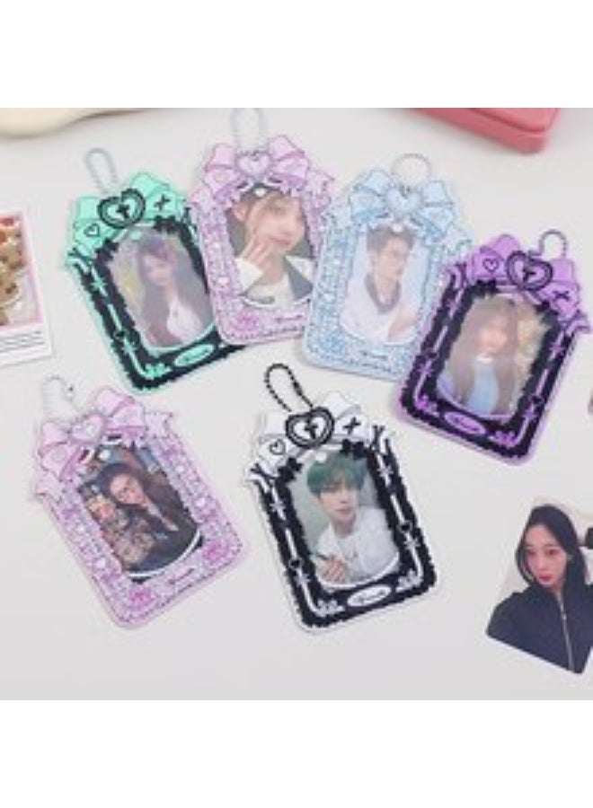 NIBEMINENT 1 - Piece PVC Transparent Kpop Photo Card Holder Pendant Key Chain ID Badge Holder ID Card Holder Photo Card Protector for School ID Office ID Access Card for Women Girls - Image 2
