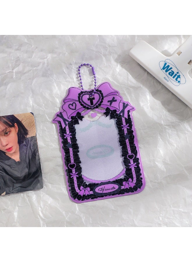 NIBEMINENT 1 - Piece PVC Transparent Kpop Photo Card Holder Pendant Key Chain ID Badge Holder ID Card Holder Photo Card Protector for School ID Office ID Access Card for Women Girls - Image 1