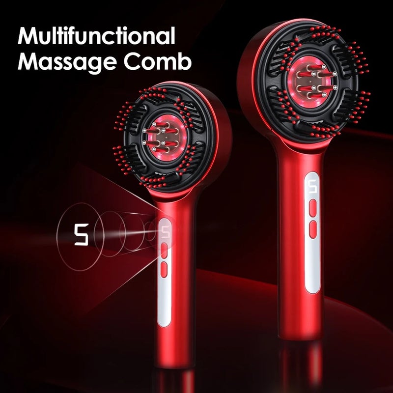 HailiCare Electric Scalp Massage Comb LED with 3 Lights 5 Levels Head Massager Massage Comb for Hail Care - Image 2