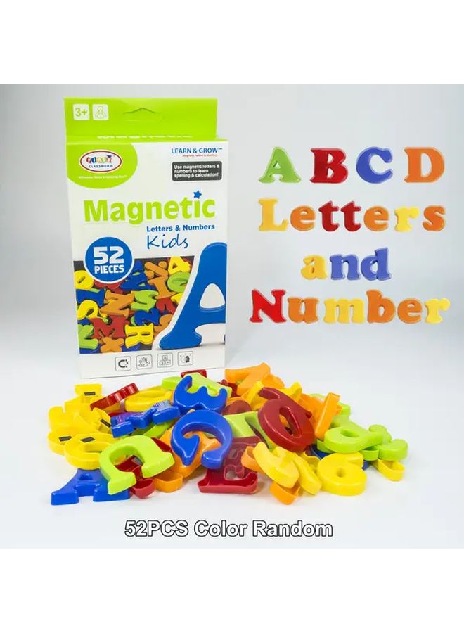 52 قطعة مغناطيس الأبجدية والأرقام لمغناطيس الثلاجة - لعبة تعليمية للتهجئة والعد - Image 1