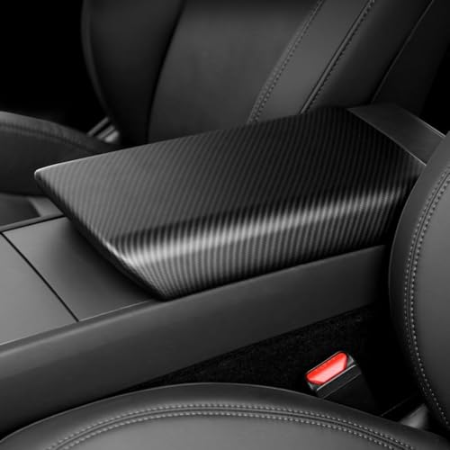 frani Center Console Armrest Cover Designed for Tesla Model 3 Highland 20242026 and Model Y Juniper 2026 RefreshNonSlip Designed with EZ Snap On InstallCarbon Fiber Texture - Image 1