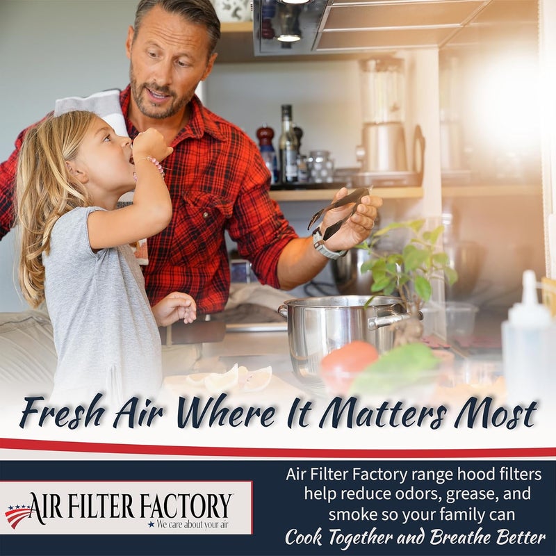 Air Filter Factory LL62F, LL6200, MM 6500 Compatible For Broan Nutone Aluminum Grease Mesh Charcoal Carbon Combo Range Hood Filter - Image 4
