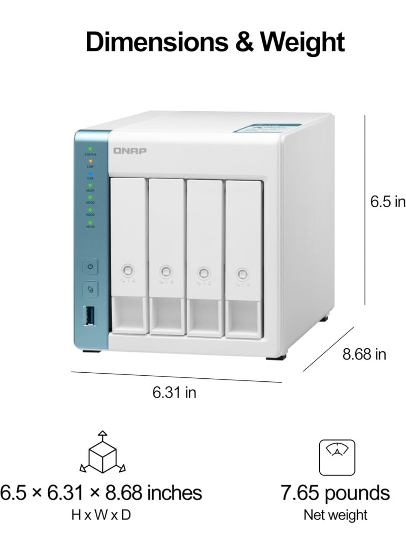 QNAP TS-431K Desktop NAS 4-Bay RAID NAS Enclosure - Image 3