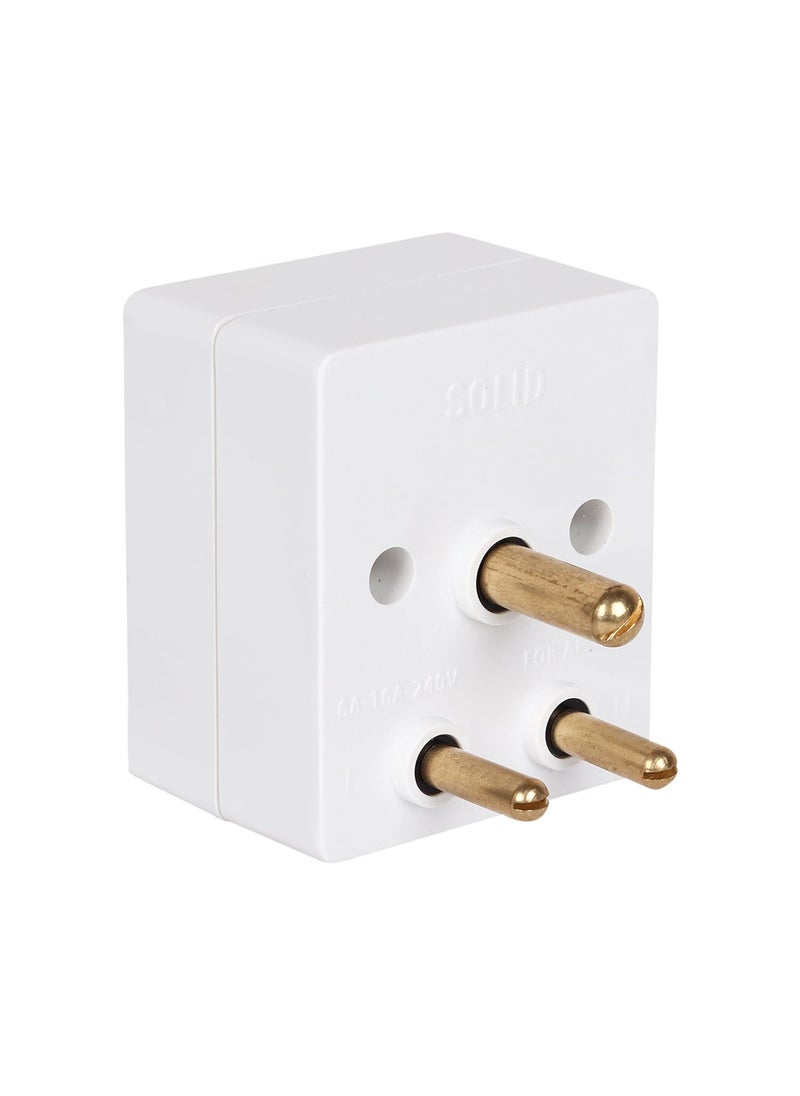 Mica MICA 6 amp to 16 amp Ceramic Inside Solid 3 Pin Conversion Plug Qty 1 White and MICA 3 Pin Universal Travel Adapter Conversion Plug Qty 1 White Pack of 2  - Image 5