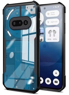 Case Up Case For Nothing Phone 3a Crystal Clear Tactical Back Cover Case With 360 Degree Protection, Shockproof Bumper Protective Phone Cover, Anti-Scratch Hard PC Back (Clear)  - Image 1