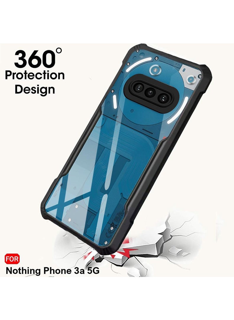 Case Up - Case For Nothing Phone 3a Crystal Clear Tactical Back Cover Case With 360 Degree Protection, Shockproof Bumper Protective Phone Cover, Anti-Scratch Hard PC Back (Clear) - Image 1